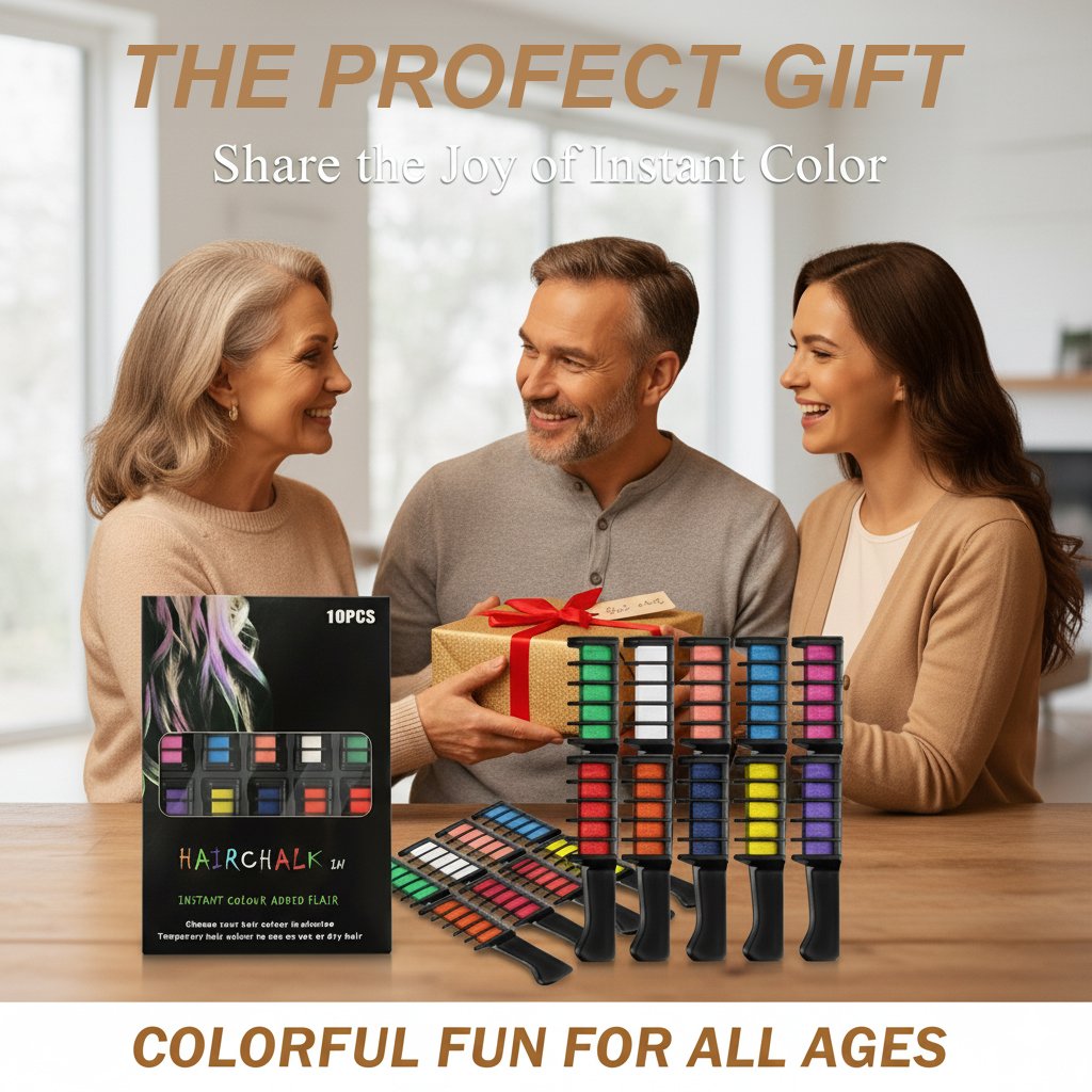 🌈Festive Fun Hair Chalk Combs,As low as $12 per box！