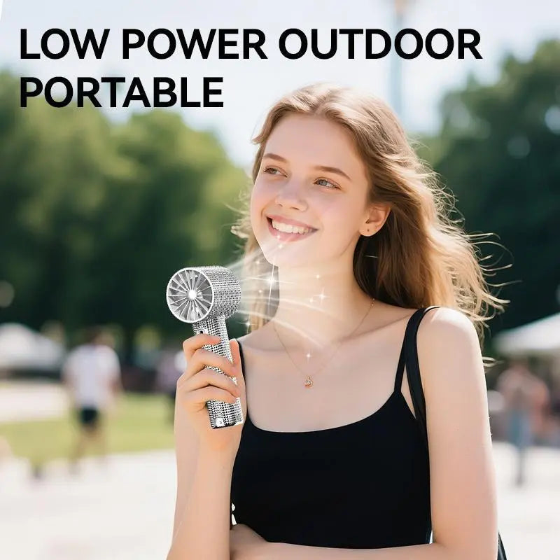 Diamond Fan Luxury Bling Portable Handheld Turbo Fan