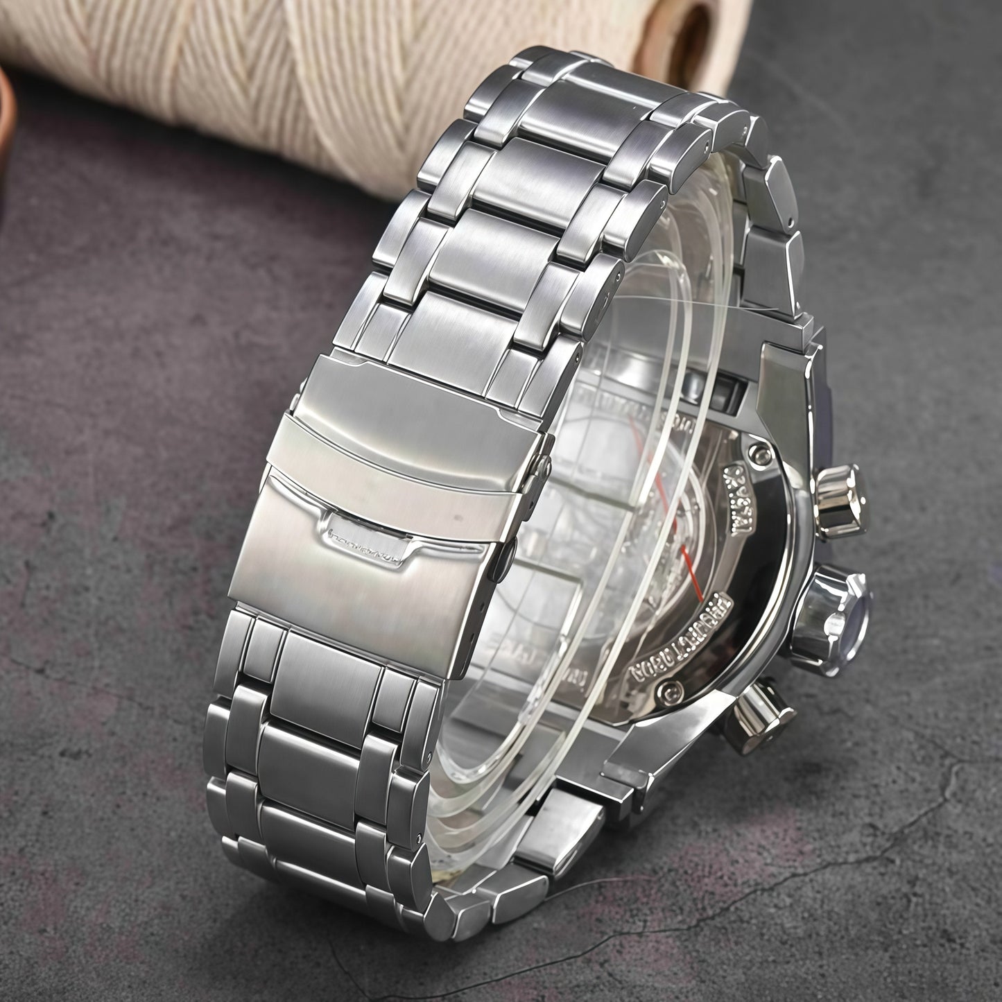 Large dial compass sports watch⌚️Fashion Casual Stainless Steel Wristwatch
