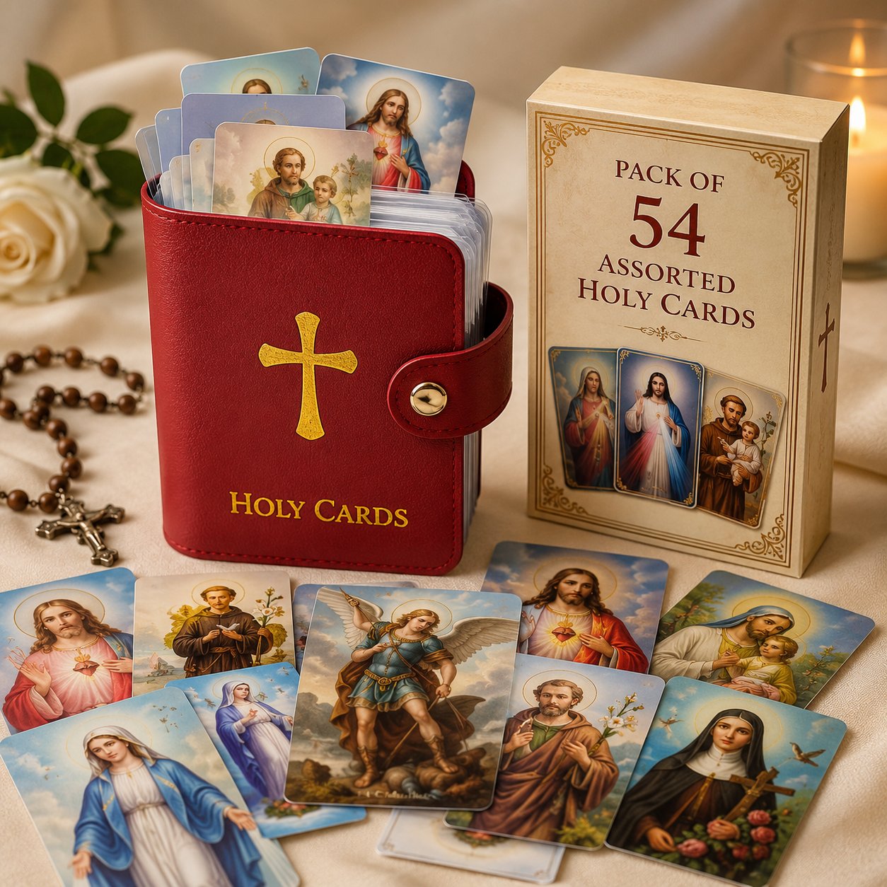 ✝️ Catholic Genuine Leather Holy Card Holder