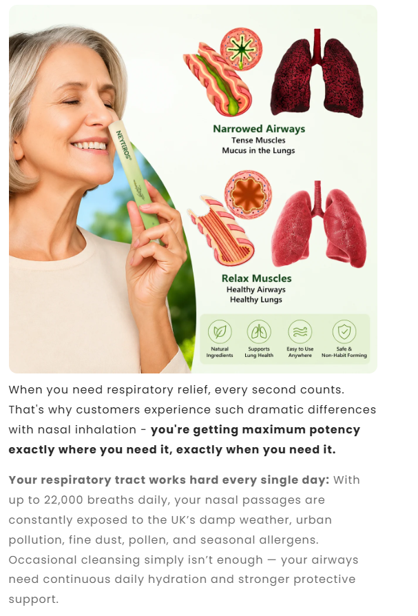 NEYEROS botanical inhaler daily respiratory wellness illustration